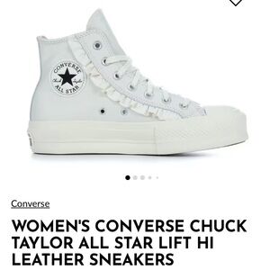 Converse Women's Chuck Taylor All Star Lift Hi White Leather Sneakers